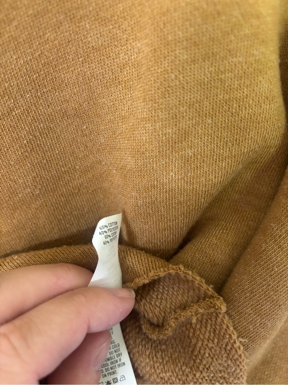 Aerie XL Cozy Good Vibes Cowl Neck Pullover Sweatshirt Rust Camel Tan Sweater - Picture 3 of 4